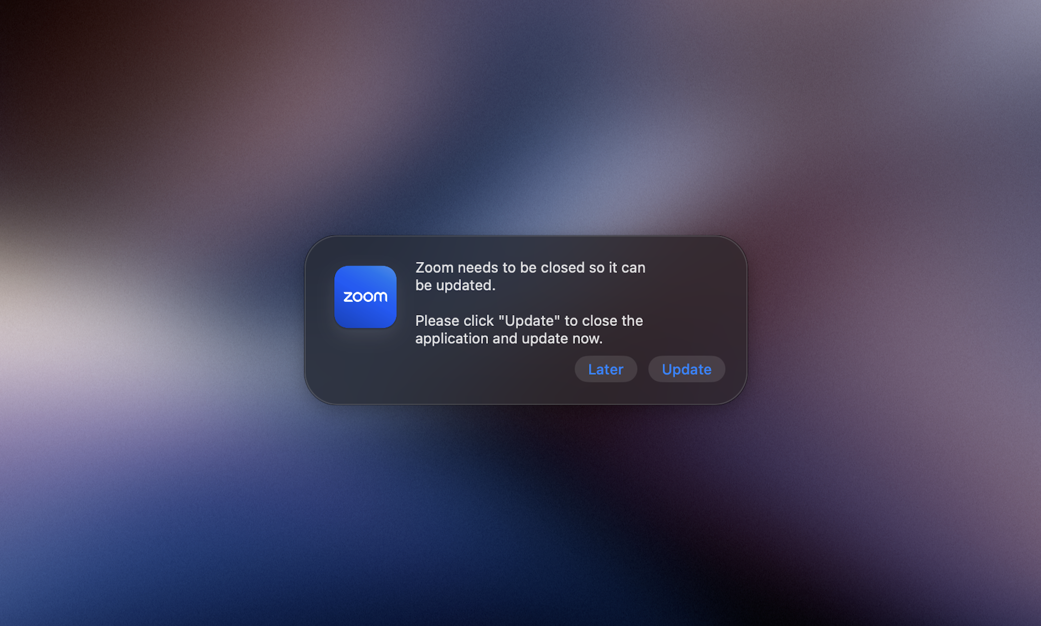 Classic Update Dialog Default Styling Dark