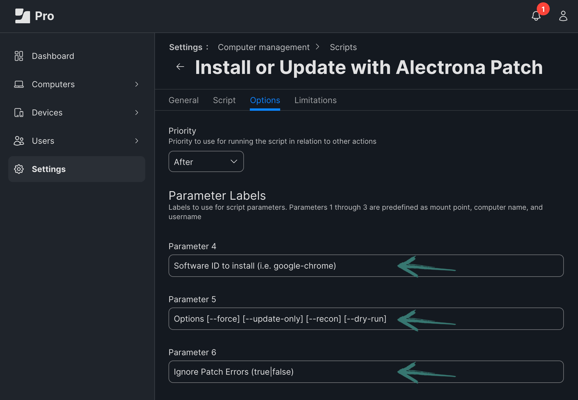 Jamf Pro Script Options