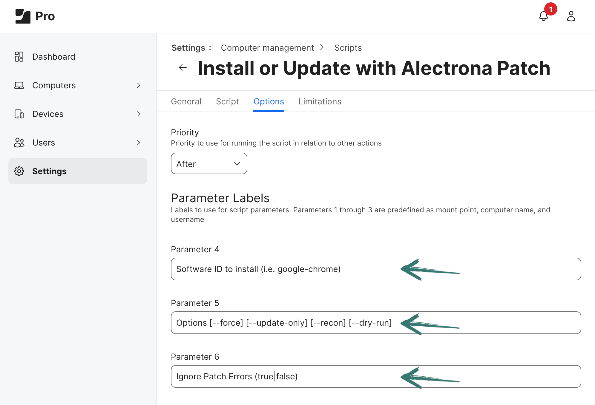 Jamf Pro Script Options