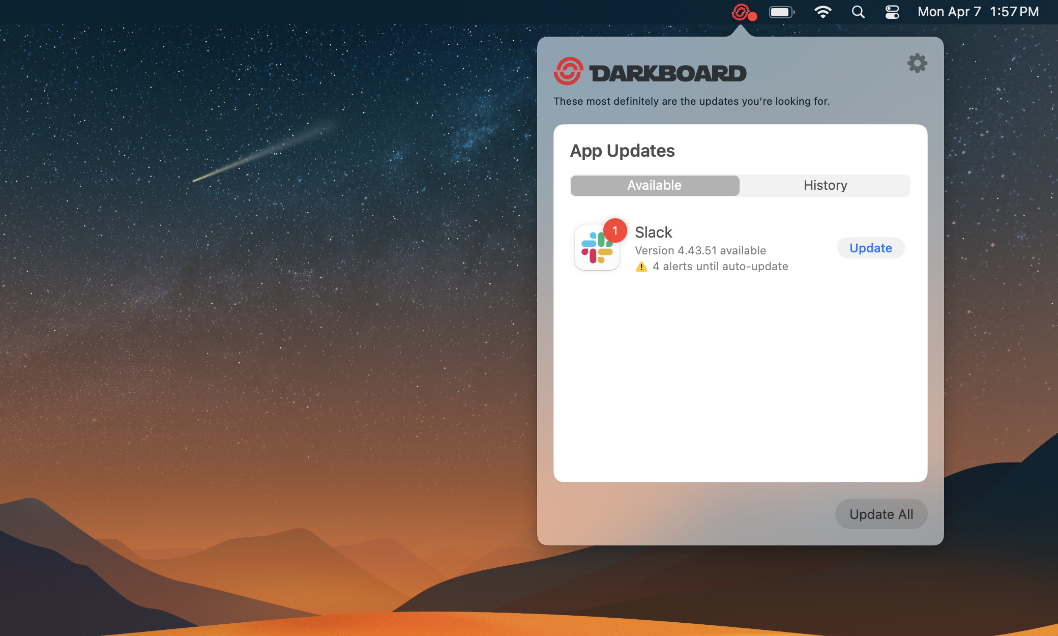 Menu Bar App Style 2 Light