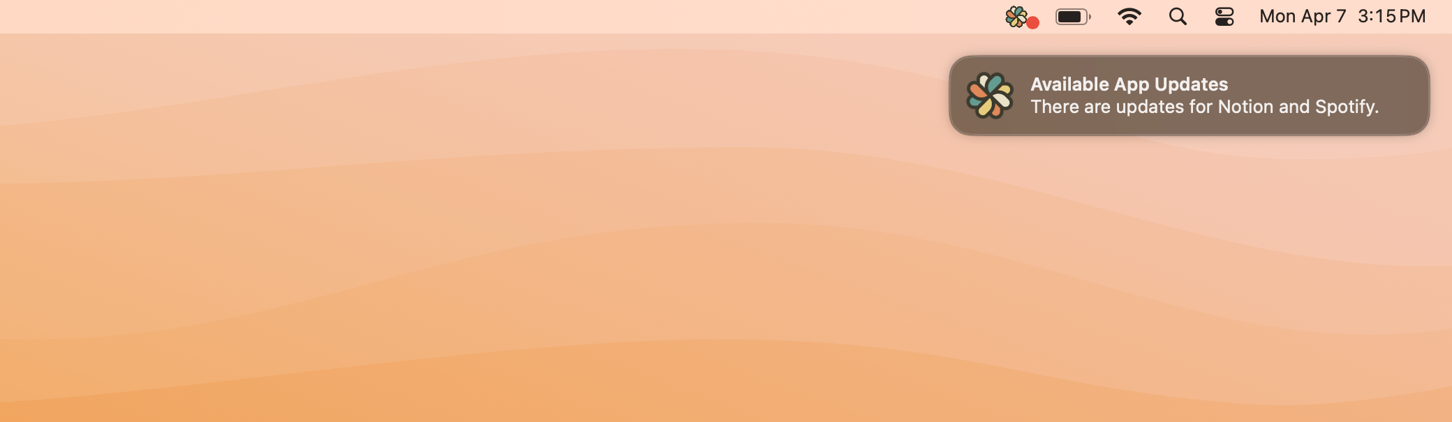 Notification Center Multiple Available Updates Dark