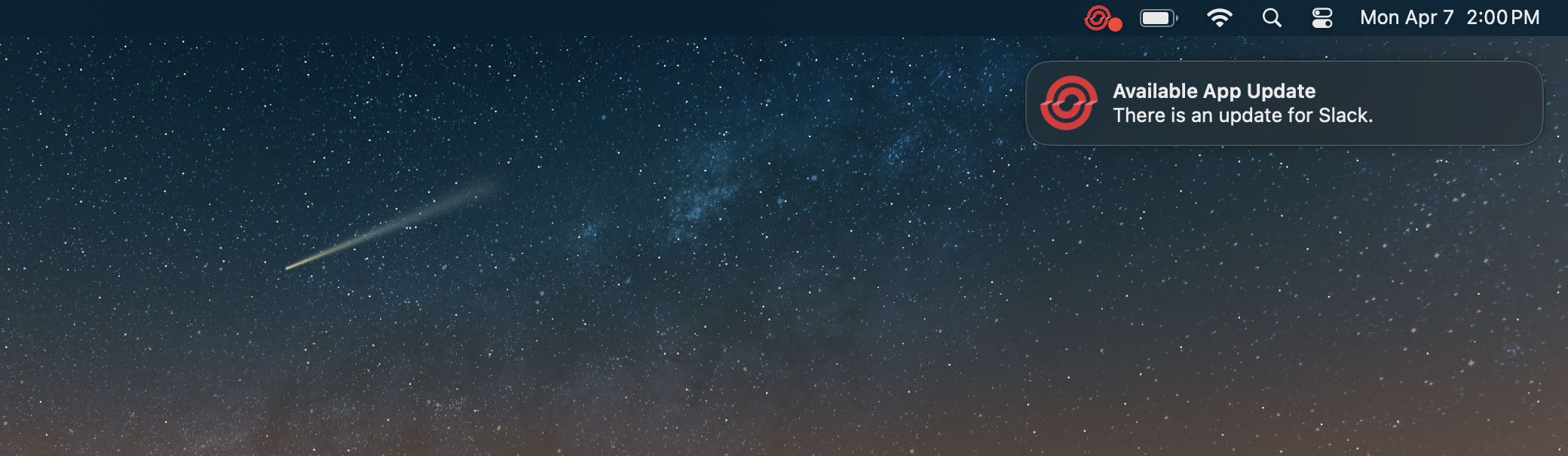 Notification Center Single Available Update Dark