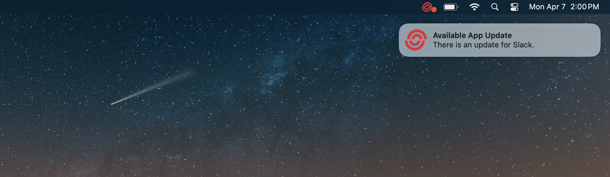 Notification Center Single Available Update Light