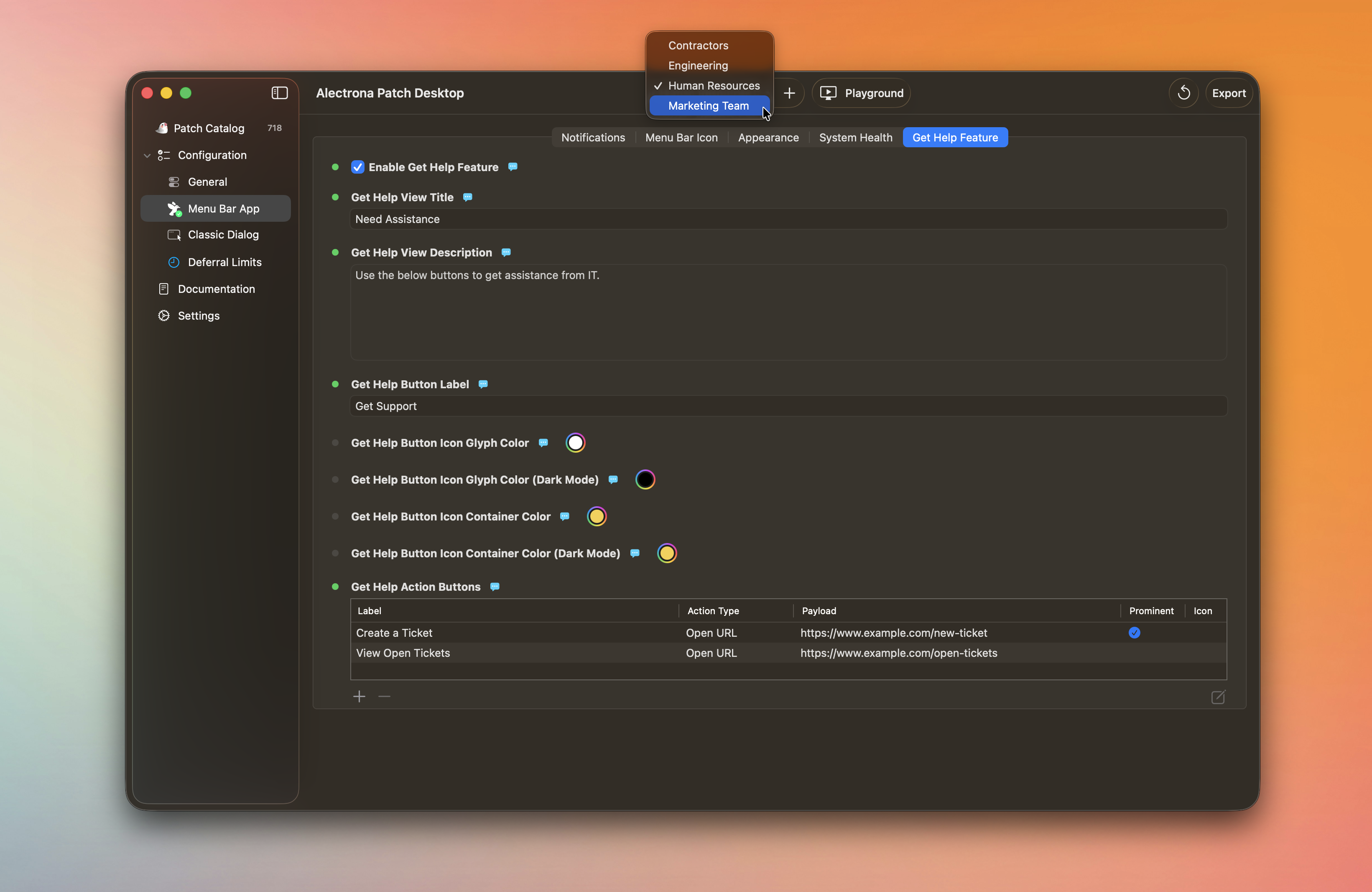 Manage Patch Configurations