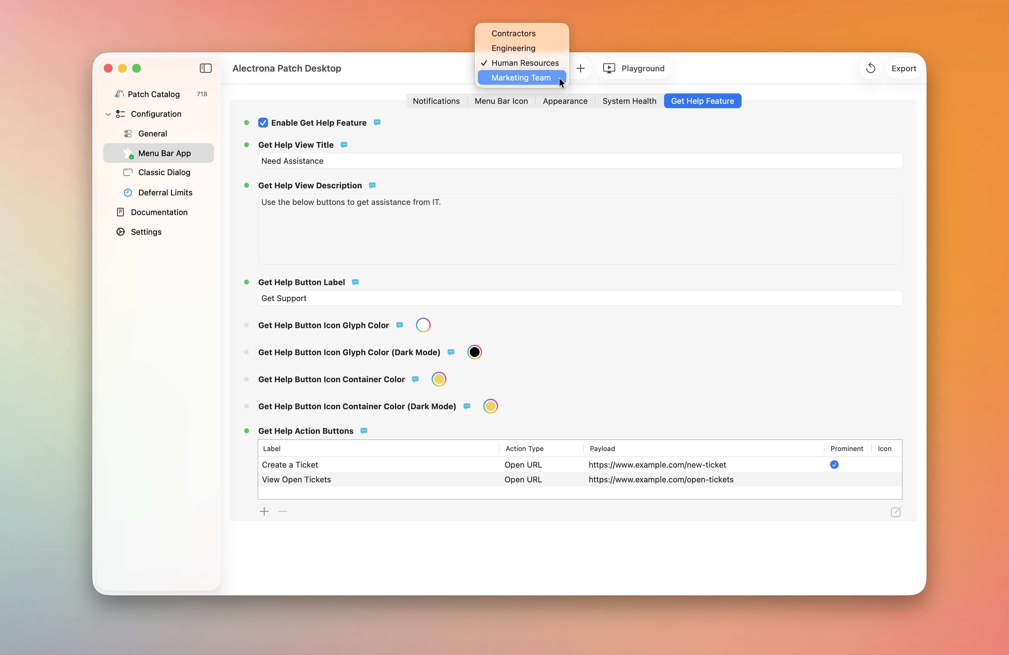 Manage Patch Configurations