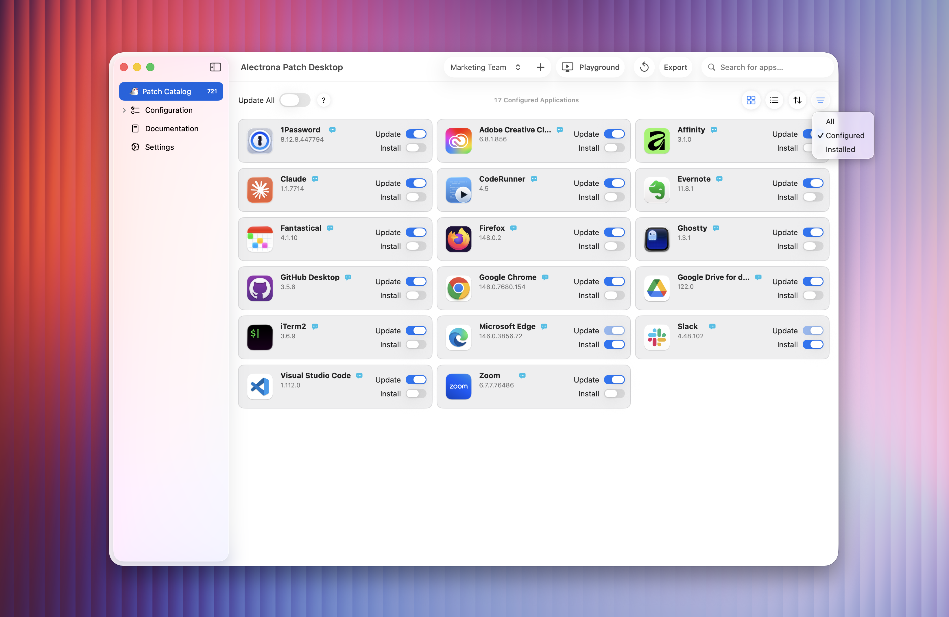 Patch Desktop Configuration