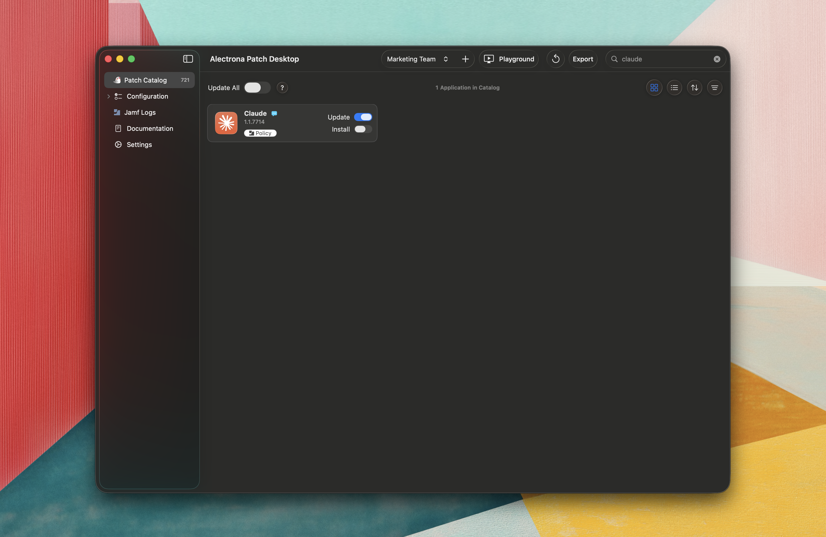 Patch Desktop Create Jamf Pro Policy - Choose the App