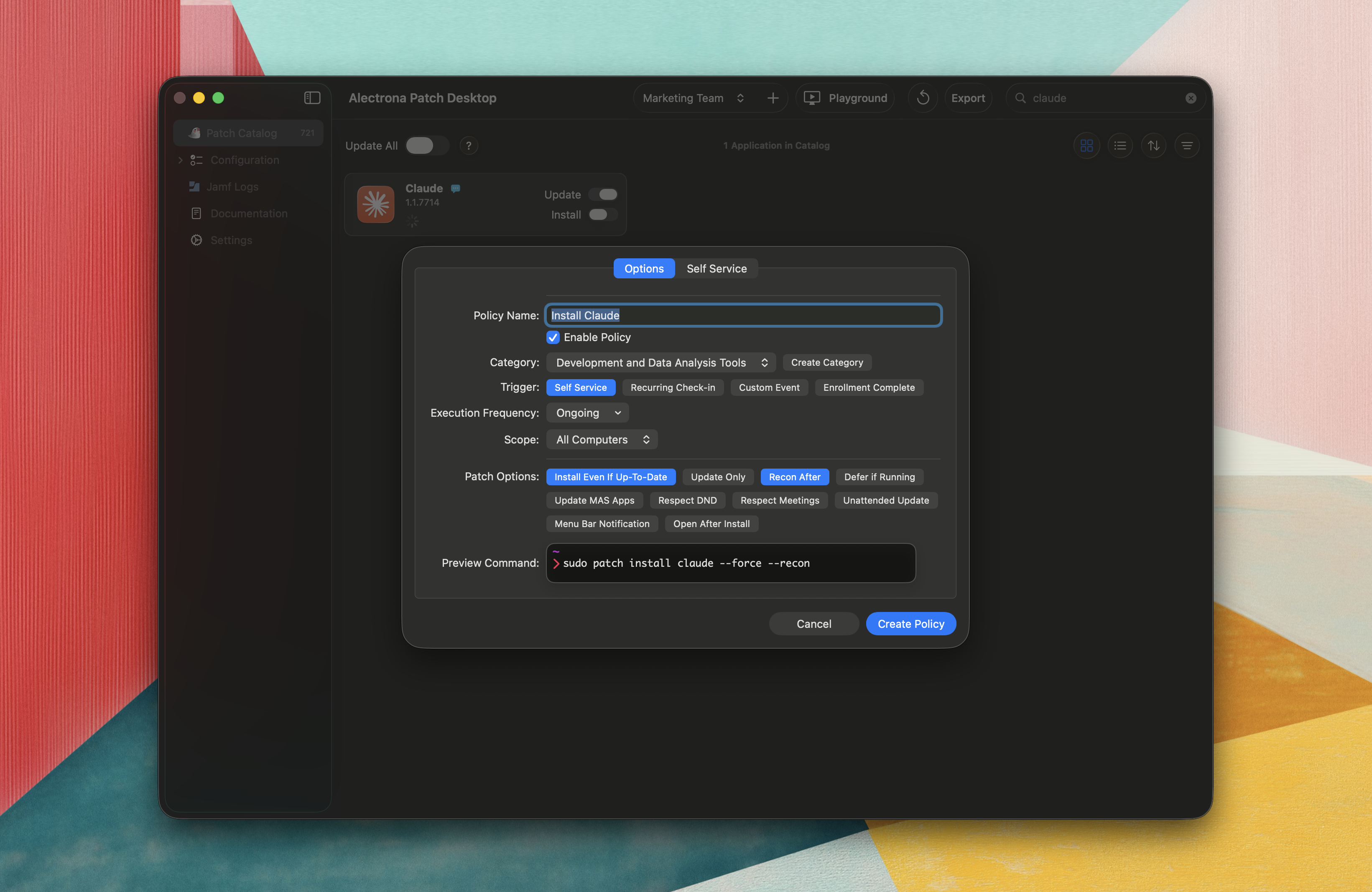 Patch Desktop Create Jamf Pro Policy - Create the Policy