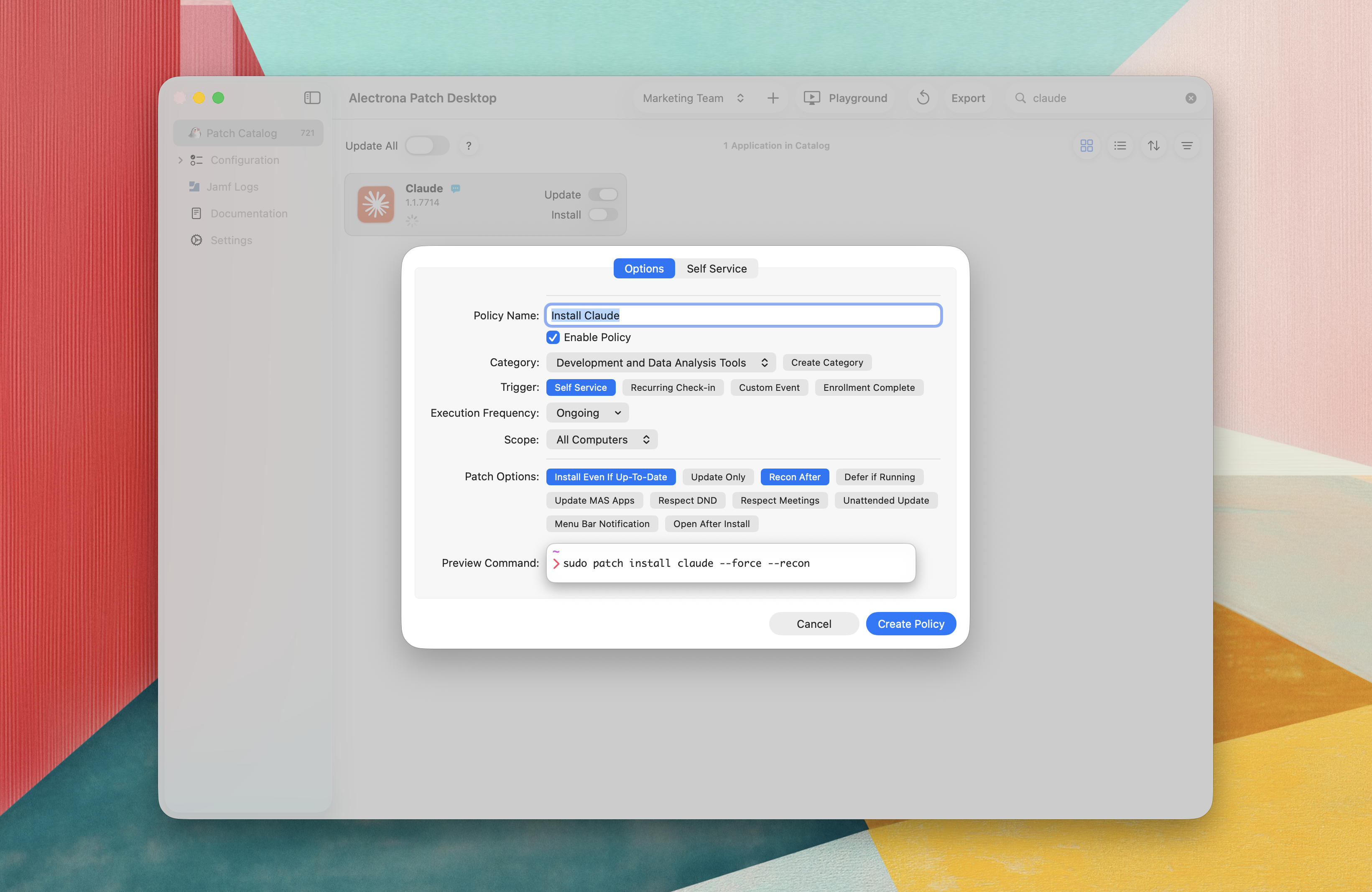 Patch Desktop Create Jamf Pro Policy - Create the Policy