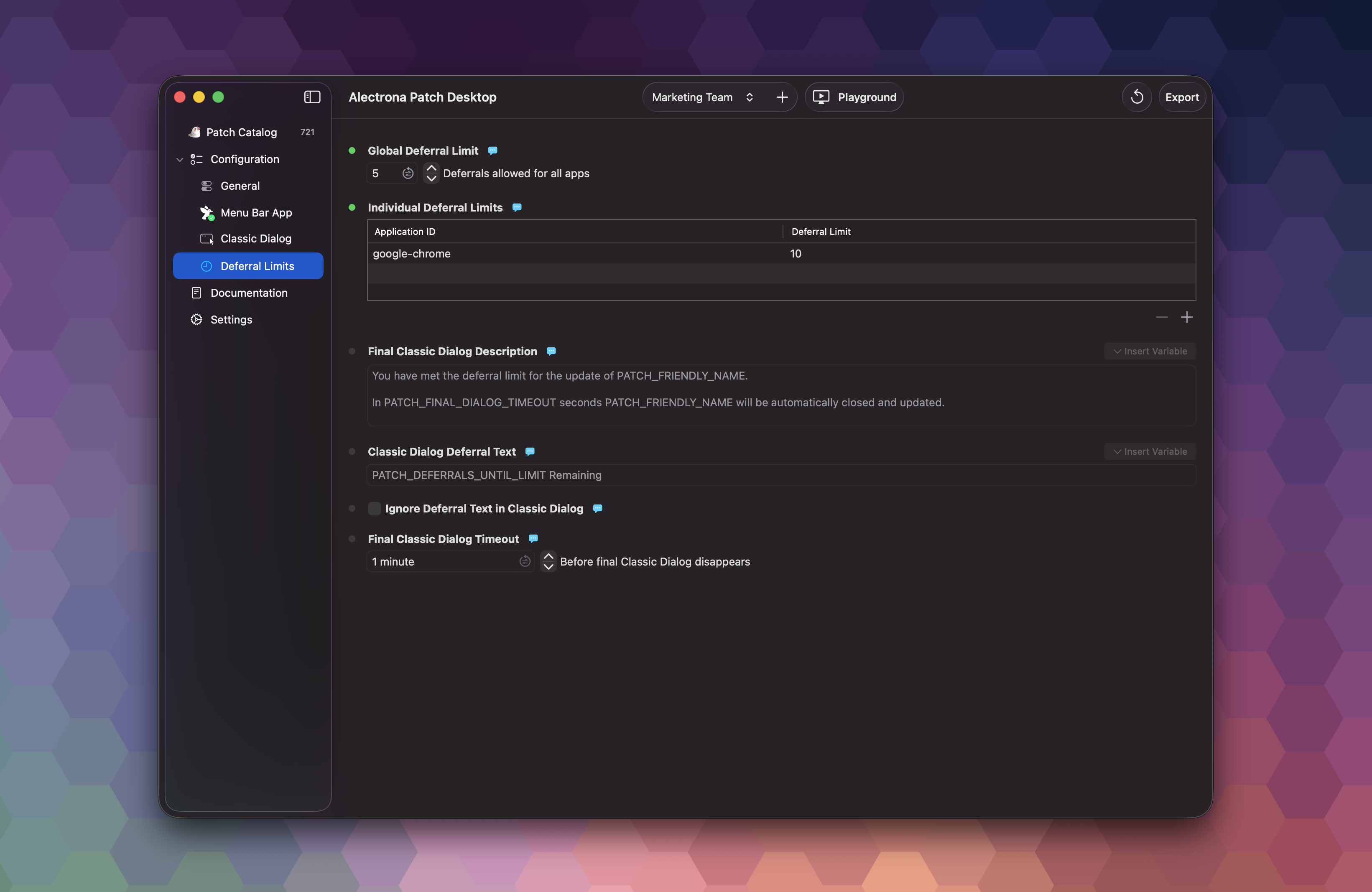Patch Desktop Deferral Limit Settings