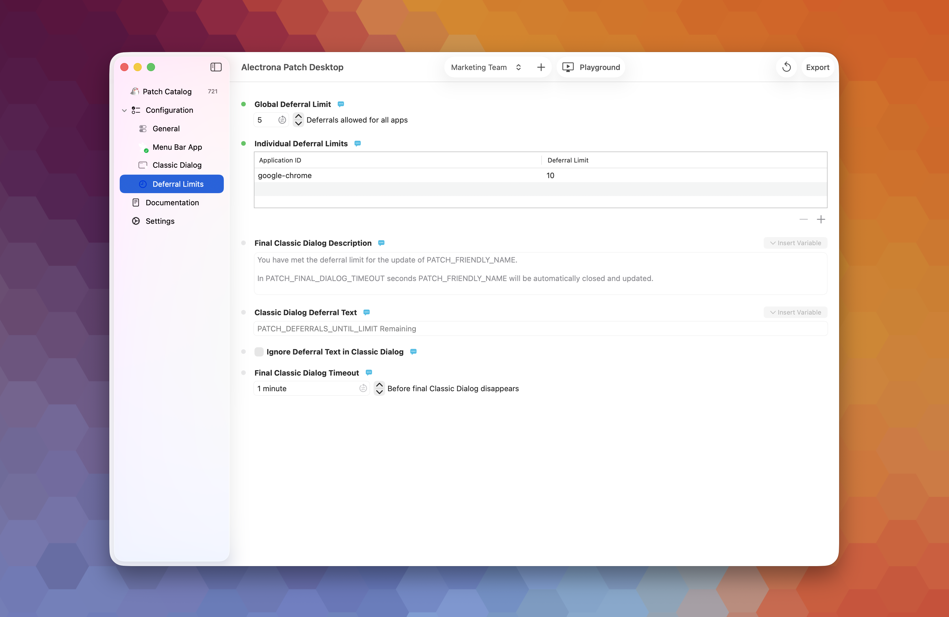 Patch Desktop Deferral Limit Settings