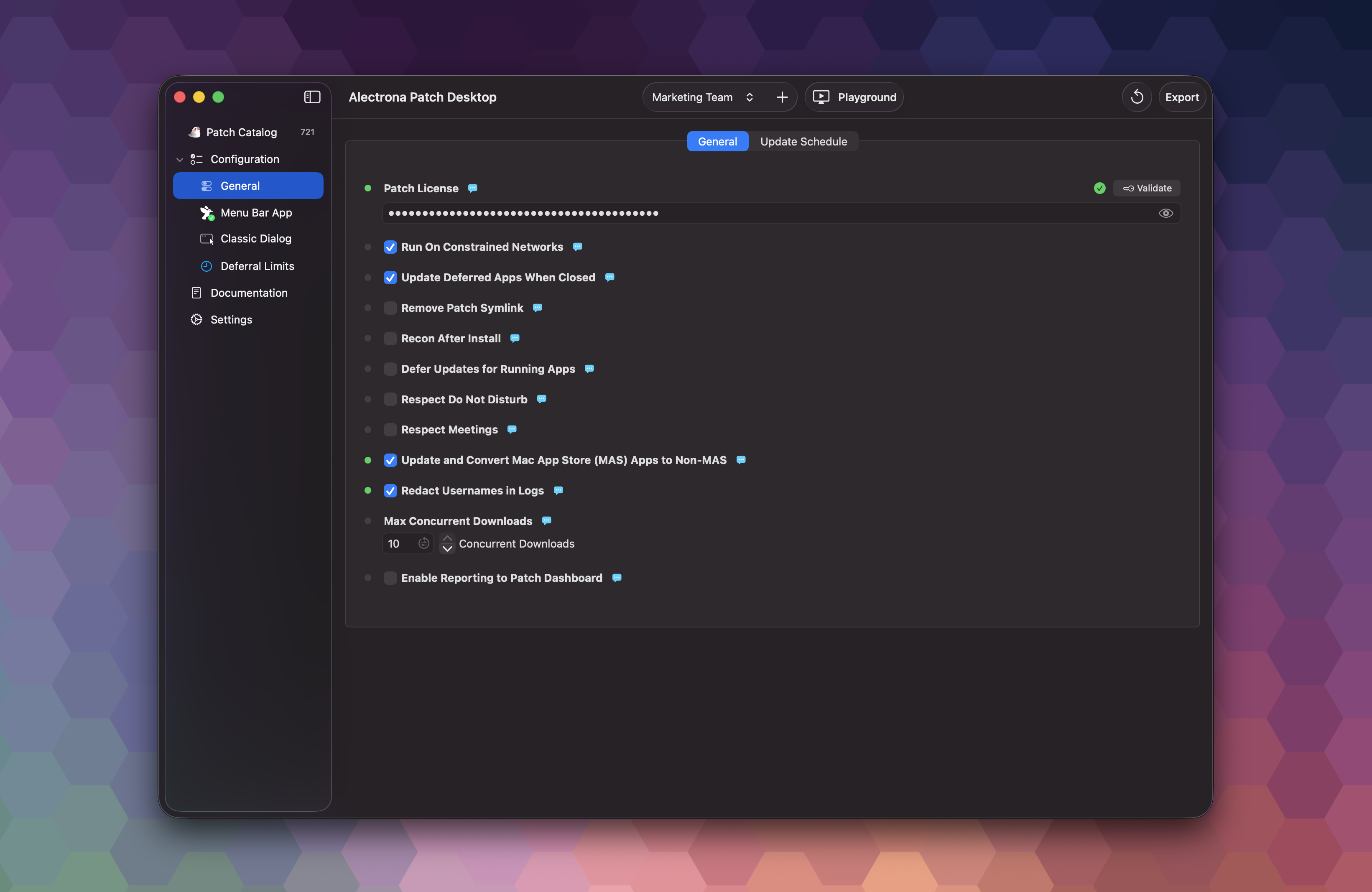 Patch Desktop General Settings