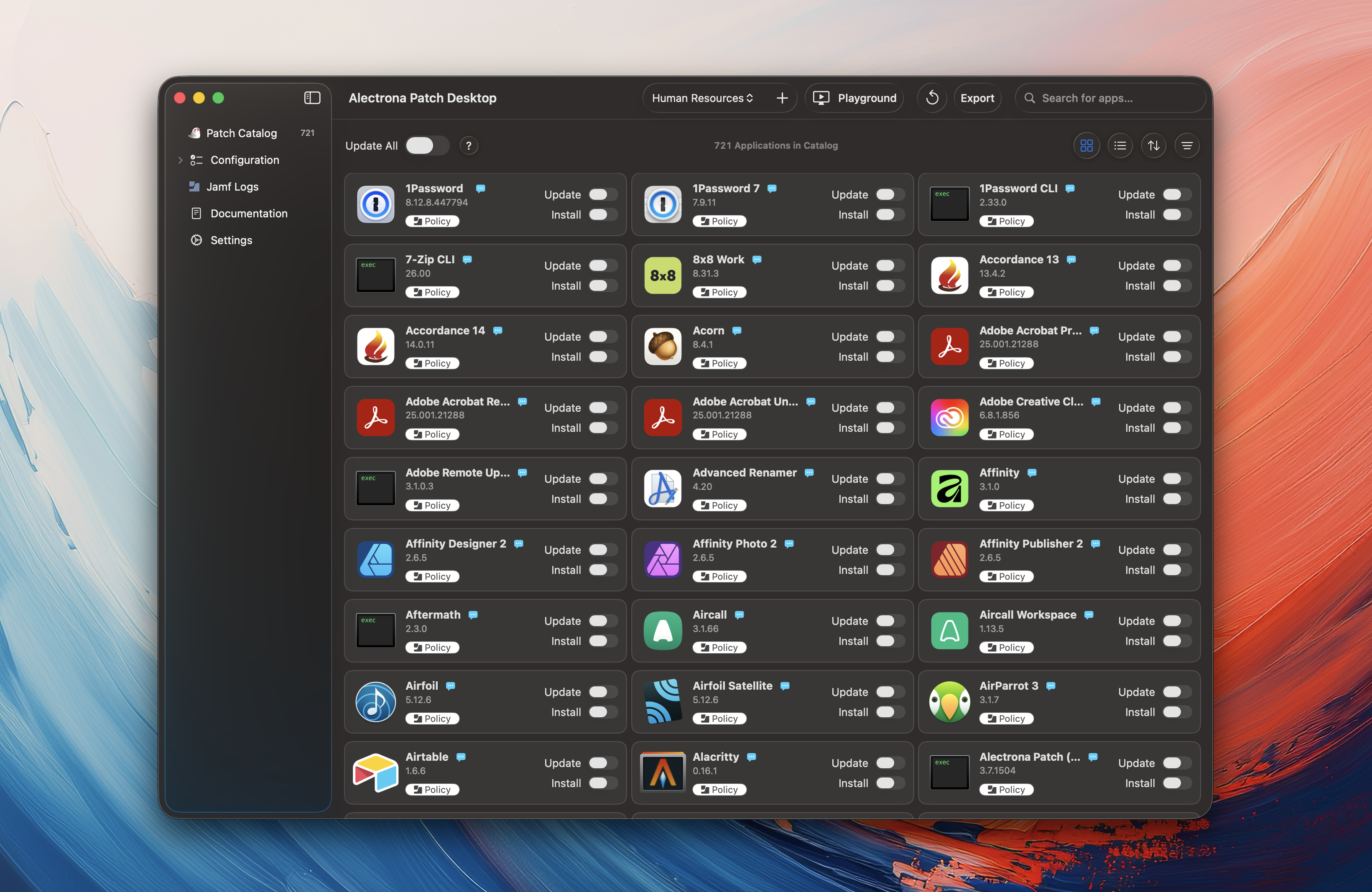 Patch Desktop Export Configuration Profile