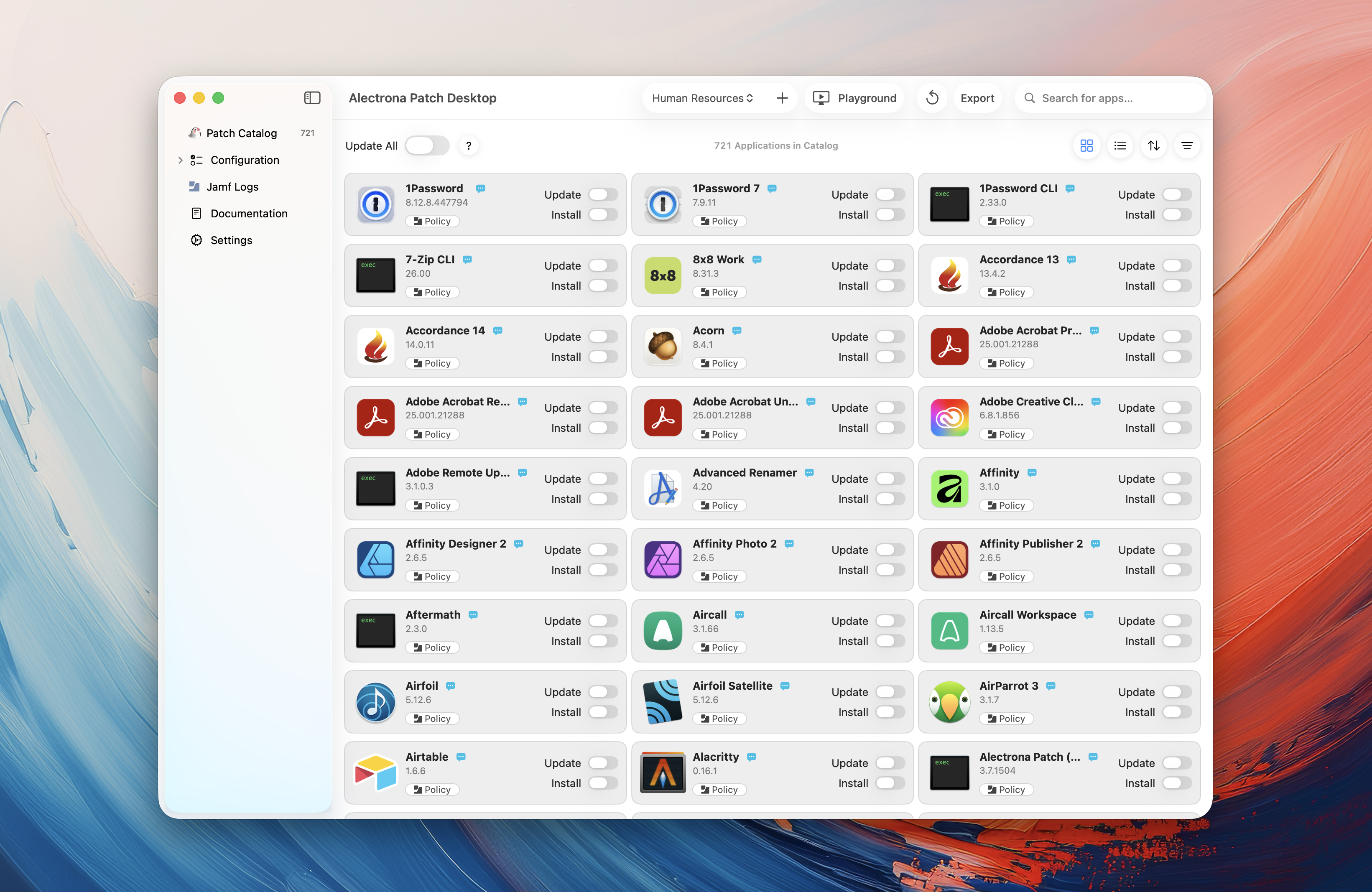 Patch Desktop Export Configuration Profile