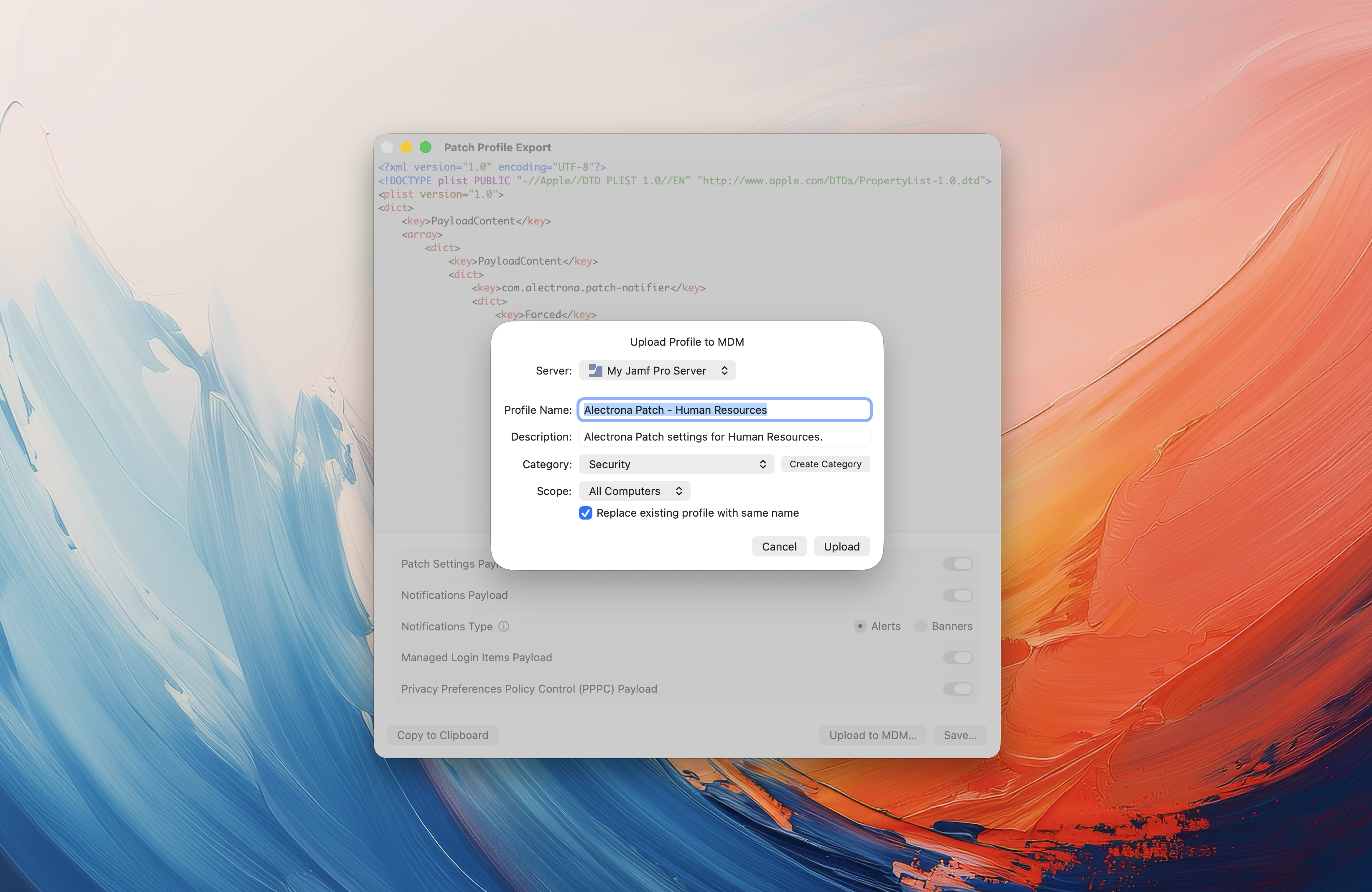 Patch Desktop Review Configuration Profile
